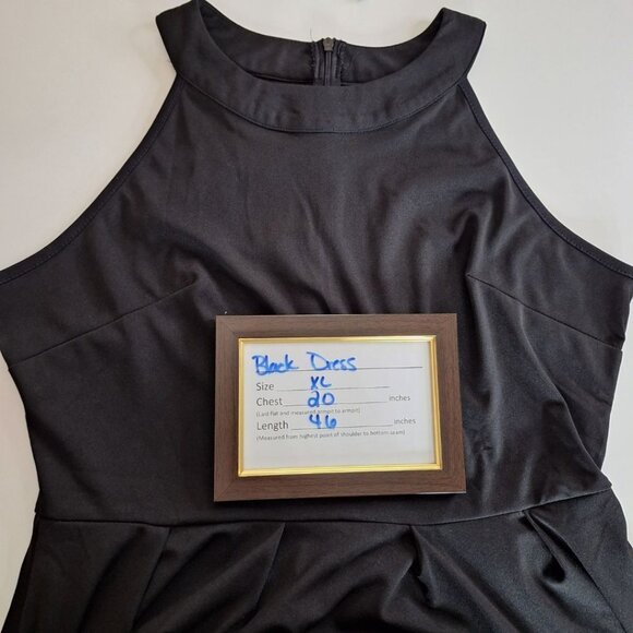 Long Black Dress Women XL Halter Sleeveless Top with Zipper Back Classic - Picture 8 of 13